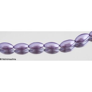 Helmiäislasihelmi riisi vaalea violetti 16 x 8 mm, n. 81 cm nauha