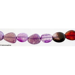 Säröakaatti violetti nugetti n. 10 x 14 mm, n. 39 cm nauha