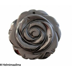 Musta onyx ruusu riipus 38 mm, 1 kpl