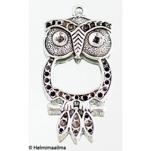 Riipus pöllö 56 x 29 mm antiikkihopea, 1 kpl