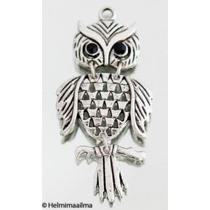 Riipus pöllö 50 x 24 mm antiikkihopea, 2 kpl