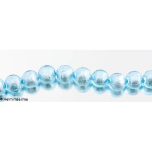 Hopeafoliohelmi pyöreä 10 mm turkoosi, 1 kpl