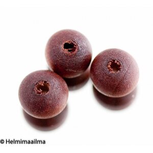 Puuhelmi ruskea pyöreä 12 mm, 20 kpl
