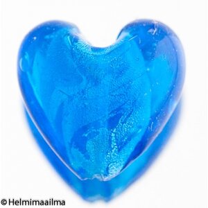 Hopeafoliosydän 28 mm vahva turkoosi, 1 kpl