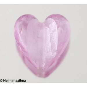 Hopeafoliosydän 28 mm vaaleanpunainen, 1 kpl