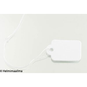 Paperinen hintalappu narulla valkoinen 26 x 16 mm, noin 100 kpl nippu