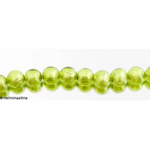 Hopeafoliohelmi pyöreä 10 mm limenvihreä, 1 kpl