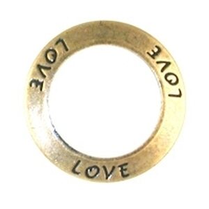 Trinity Brass "LOVE" rengas 23 mm antiikkikulta, 1 kpl