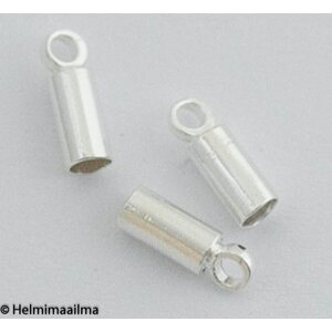 Liimattava nauhanpää hopeanvärinen 8 x 2,8 mm, sisähalk. n. 2,1 mm, 20 kpl