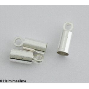 Liimattava nauhanpää hopeanvärinen 9 x 3,5 mm, sisähalk. n. 3,0 mm, 20 kpl
