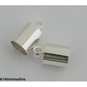 Liimattava nauhanpää hopeanvärinen 9,5 x 6 mm, sisähalk. n. 5,5 mm, 7 kpl