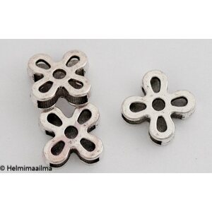 Metallihelmi kukka 13 x 4 mm antiikkihopea, 1 kpl