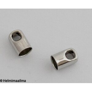 Liimattava nauhanpää platinoitu 8 x 5 mm, sisähalk. n. 4,5 mm, 20 kpl