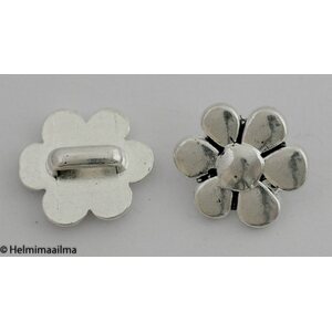 Metallihelmi kukka 22 x 19 mm antiikkihopea, 1 kpl