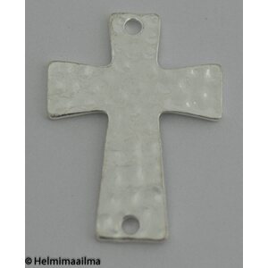 Korulinkki risti hopeanvärinen taottu pinta 28 x 38 mm, 2 kpl