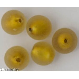 Hopeafoliohelmi huurrettu kulta pyöreä 14 mm, 1 kpl
