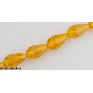 Fasettihiottu pisarahelmi keltainen AB-päällystetty 15x10 mm, 2 kpl