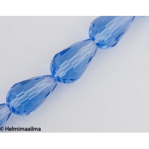 Fasettihiottu pisarahelmi vaaleansininen 15x10 mm, 2 kpl