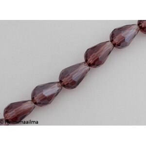 Fasettihiottu pisarahelmi ametisti AB-päällystetty 11x8 mm, 2 kpl