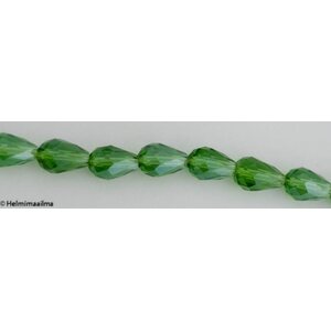 Fasettihiottu pisarahelmi vihreä AB-päällystetty 11x8 mm, 2 kpl