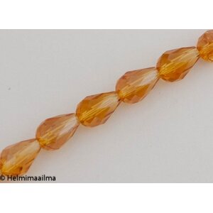 Fasettihiottu pisarahelmi vaalea oranssi AB-päällystetty 11x8 mm, 2 kpl