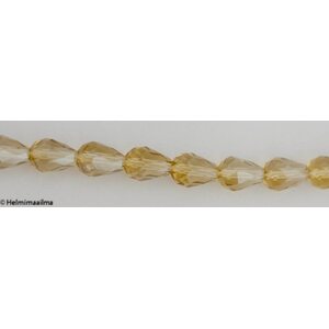 Fasettihiottu pisarahelmi okra/vaalean ruskea AB-päällystetty 11x8 mm, 2 kpl