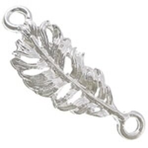 Korulinkki sulka hopeanvärinen 37 x 12 mm, 2 kpl