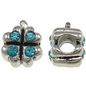 Pandora metallihelmi apilankukka turkooseilla kristalleilla 10 x 13 mm, 1 kpl