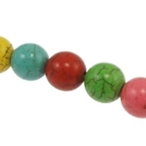 Turkoosi värimix pyöreä 8 mm, n. 38 cm nauha