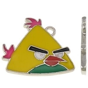 Riipus Angry Birds emaloitu keltainen 25 x 22 mm, 1 kpl
