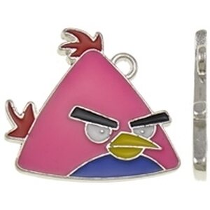 Riipus Angry Birds emaloitu pinkki 25 x 22 mm, 1 kpl