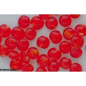 Hopeafoliohelmi litteä pyöreä 12 mm, punainen, 1 kpl