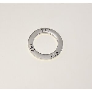 Metallihelmi / rengas "ISÄ" 22 mm hopeanvärinen, 1 kpl