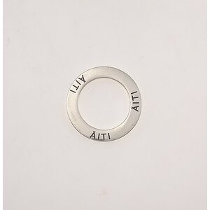 Metallihelmi / rengas "ÄITI" 22 mm hopeanvärinen, 1 kpl