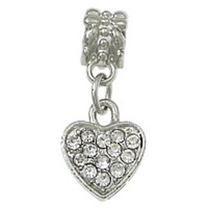 Pandora riipus sydän 11 x 14 mm kirkkailla kristalleilla platinanvärinen, 1 kpl