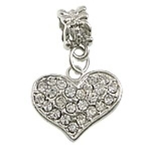 Pandora riipus sydän 15 x 18 mm kirkkailla kristalleilla platinanvärinen, 1 kpl