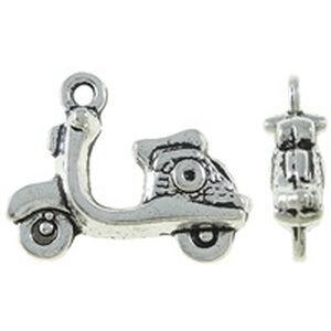 Riipus 3D skootteri 19 x 15 x 4 mm antiikkihopea, 6 kpl