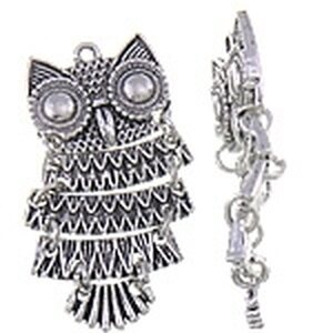 Riipus pöllö antiikkihopea 51 x 22 mm, 1 kpl