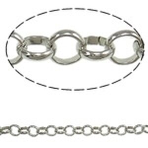 Litteä papuketju n. 5,5 mm platinanvärinen, 1 metri