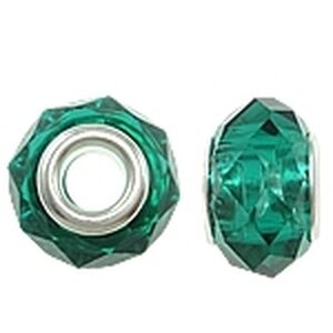 Pandora särmikäs lasihelmi 14 x 9 mm vihreä, 1 kpl