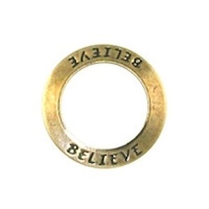 Trinity Brass "BELIEVE" rengas 23 mm antiikkikulta, 1 kpl