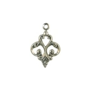 Trinity Brass Fancy fleur riipus 13 x 19 mm antiikkihopeoitu 1 kpl