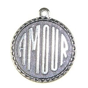 Tierra Cast Trinity Brass riipus AMOUR pyöreä 18 mm antiikkihopeoitu, 1 kpl