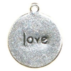 Trinity Brass Riipus pyöreä "love" 13 mm antiikkihopea, 1 kpl