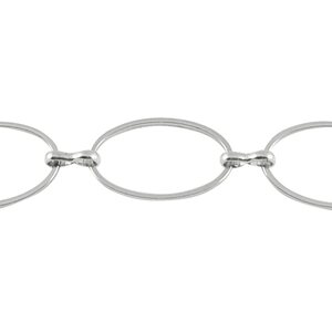 Lenkkiketju 13 x 20 mm platinanvärinen, 1 metri