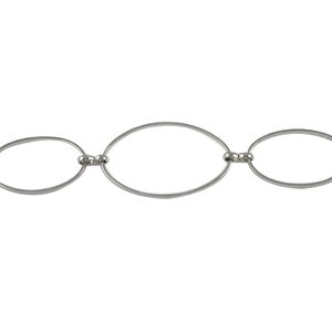Lenkkiketju n. 20x13, 26x16 mm platinanvärinen, 1 metri