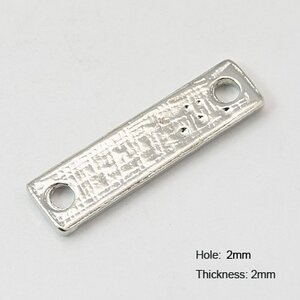 Korulinkki "courage" hopeanvärinen 23 x 6 x 2 mm, 4 kpl