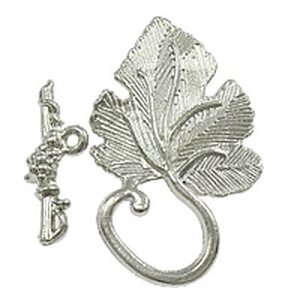 Salpalukko lehti 36 x 22 mm, salpa 24 mm, platinanvärinen, 1 pari