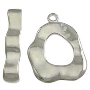 Salpalukko aalto 21 x 28 mm, salpa 29 x 6 mm, platinanvärinen, 1 pari