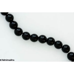 Lasihelmi pyöreä 10 mm musta, n. 81 cm nauha